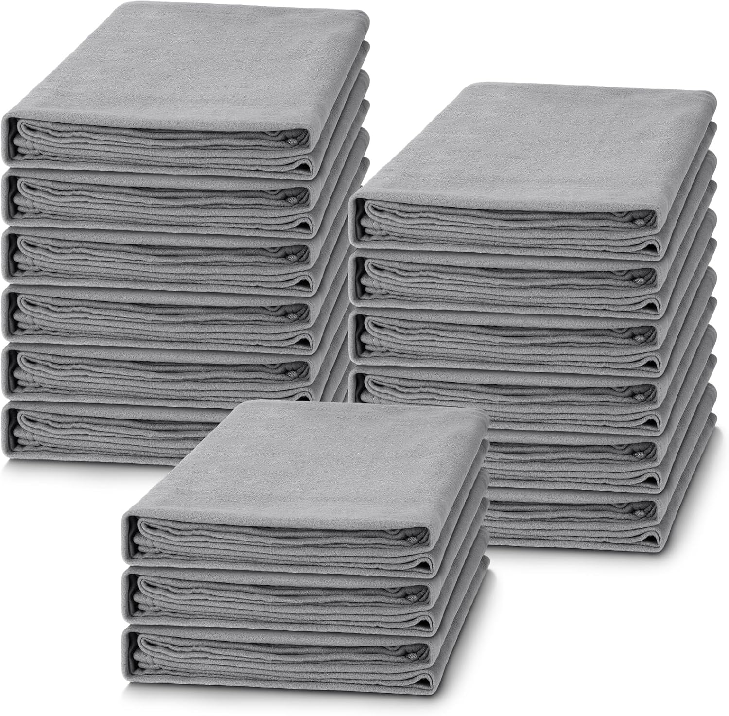 macarrie 15 pcs soft fleece blankets bulk cozy fleece throw blankets 50 x 60 inches warm lightweight for home office wedding gifts outdoor camping travel homeless (gray) gray 15