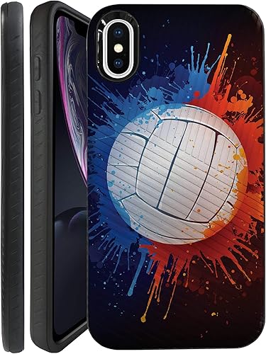 Miniatura 10 de CasesOnDeck - Funda para Apple iPhone XR (2018) / 10 R de 6.1 pulgadas, protección contra caídas híbrida de doble capa (primer plano de baloncesto)