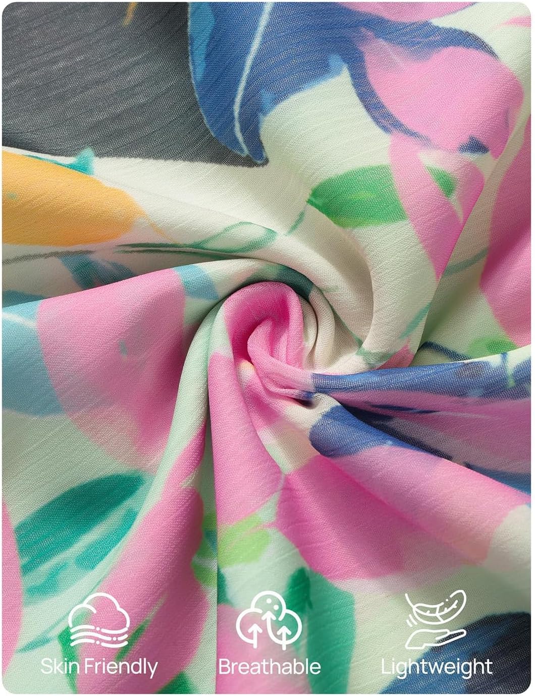 ZESICA Womens Summer Boho Floral Mini Dress 2026 Flutter Short Sleeve Button Chiffon A Line Beach Vacation Party Dresses - Image 6