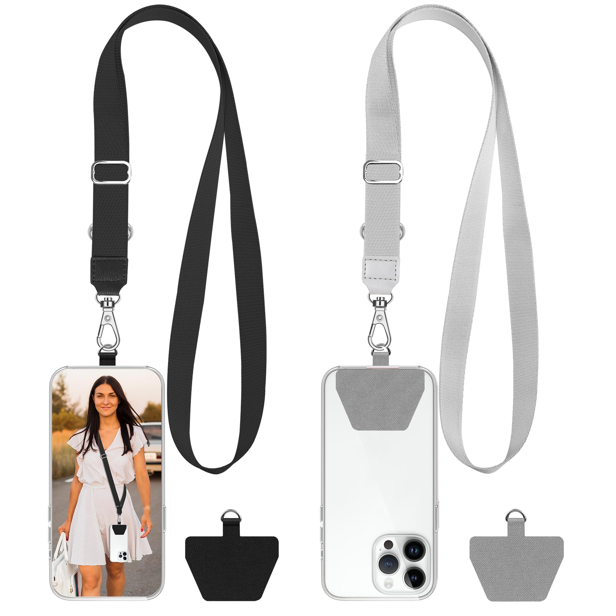 Golifyne Universal Phone Lanyard, Anti-Theft Crossbody Strap For IPhone 17 Pro Max And Most Smartphones, Adjustable Cell Phone Neck Holder W/ 2 Non-Adhesive Tether Tabs For Men And Women, Apricot/Gold