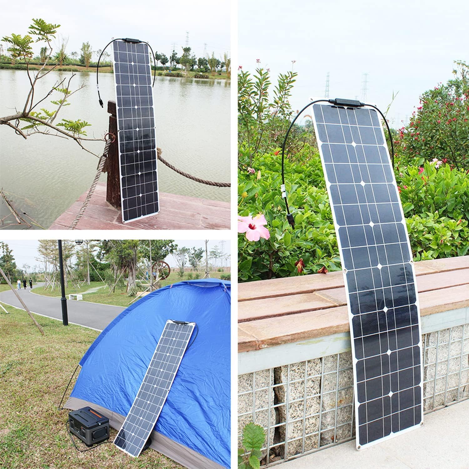 400W Portable Bendable Solar Panel Battery Charger Kit 2X200watt Monocrystalline PV Module for Car RV Marine Boat Caravan