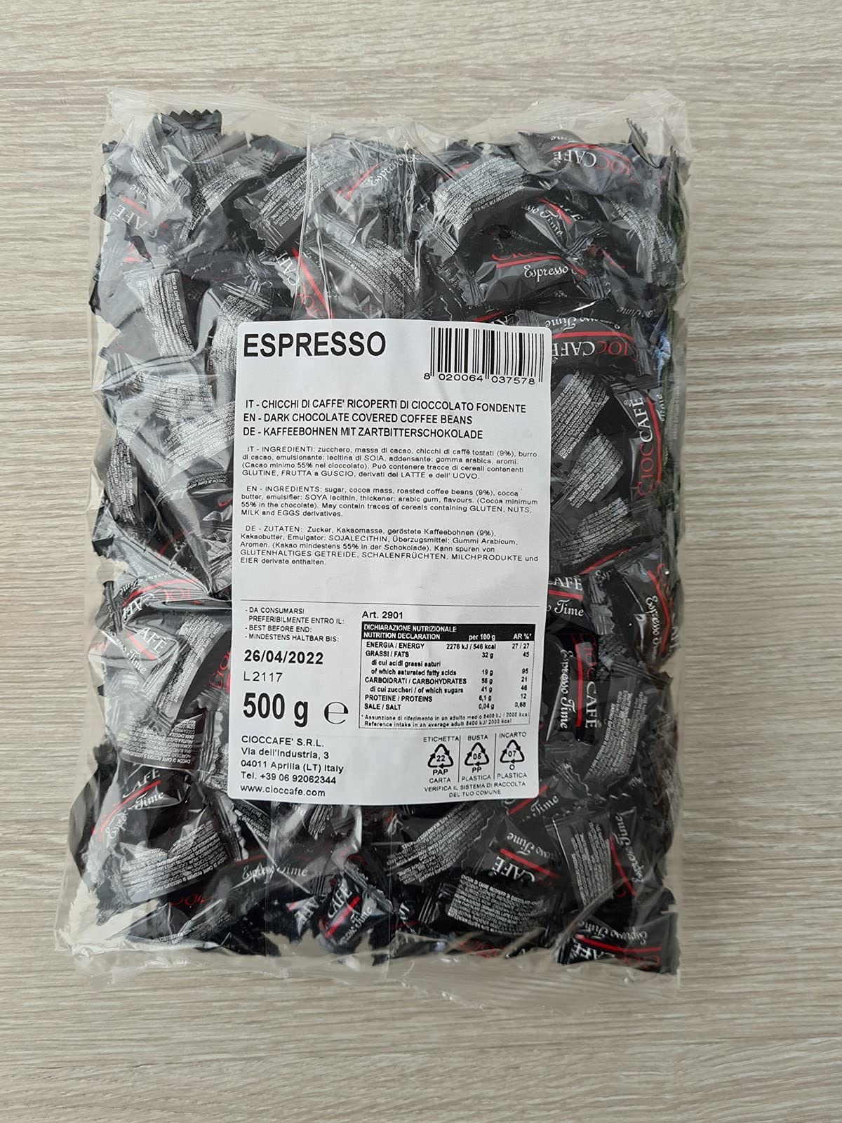 CiocCafe Kaffeebohnen in Zartbitterschokolade 458 g