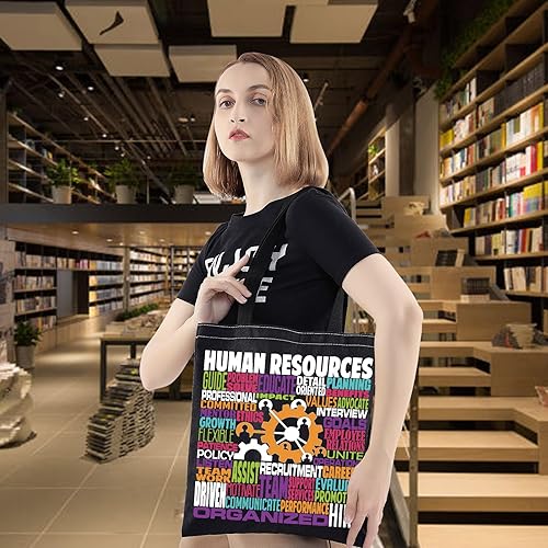 Miniatura 6 de LEVLO Recursos humanos Bolso de hombro del reclutador de los regalos de la lona del bolso de asas de la lona para el compañero de trabajo de la