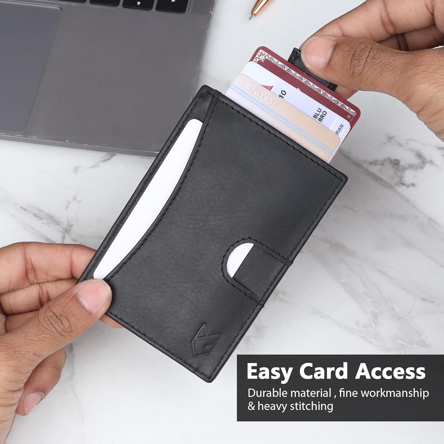 FOXHACKLE Credit Card Holder Slim Minimalist Front Pocket Leather Wallets for Men Small Thin Card Case Wallet. - Image 5