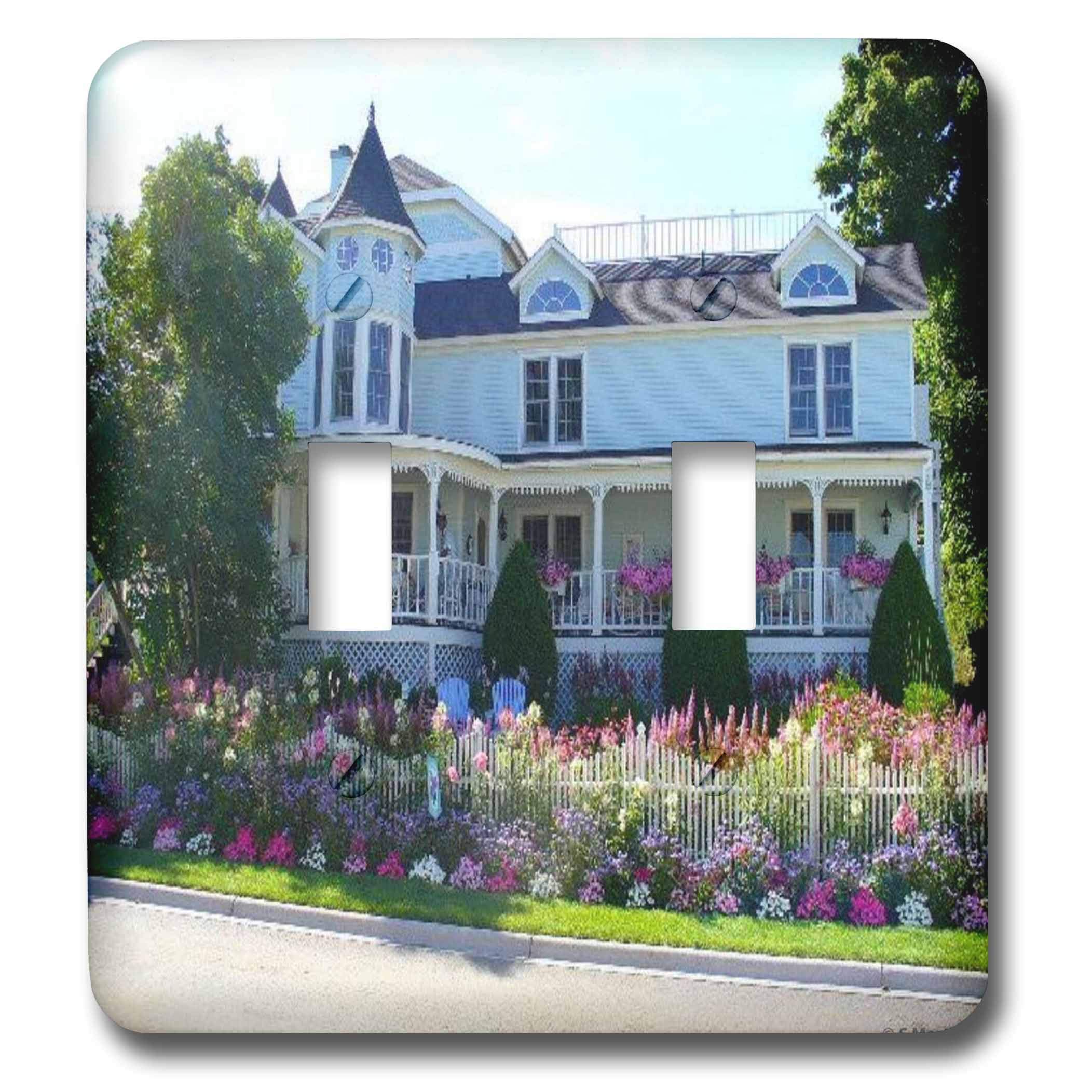 Interrupteur à bascule double 3dRose lsp_6275_2 House of Flowers Mackinac Island