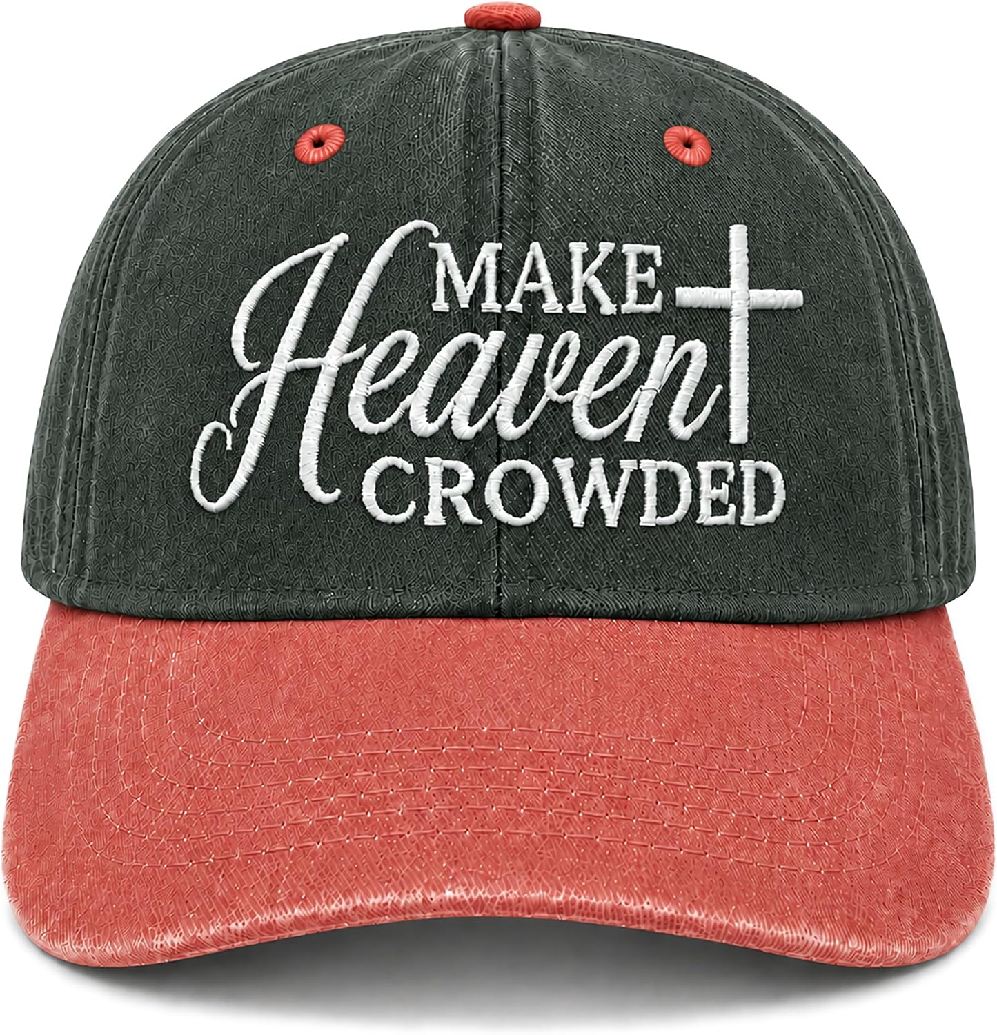 Vintage Two-Tone Baseball Cap with Cross Embroidery image 5