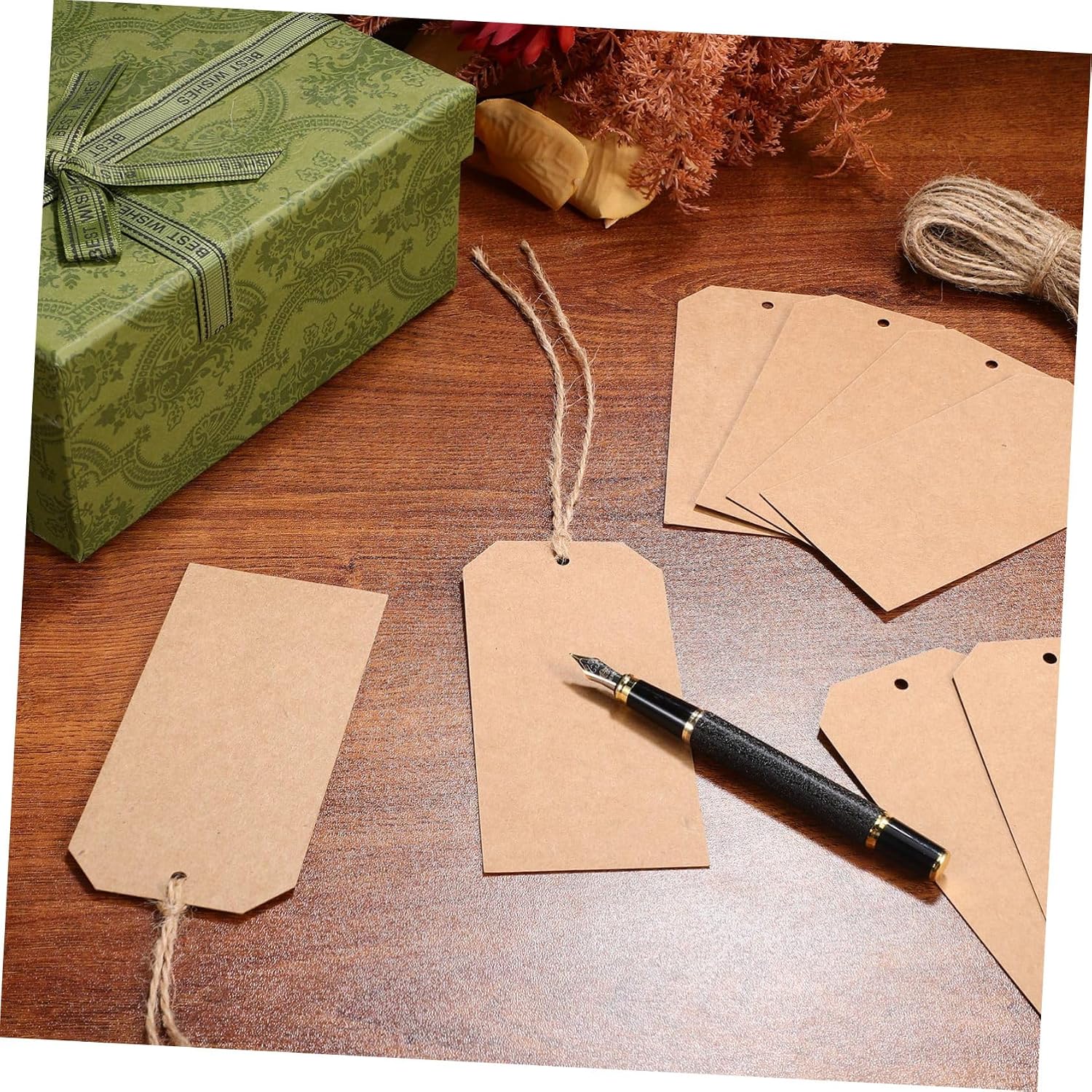 200 Pcs Blank Kraft Paper Shipping Tags with Strings Label Tags for Clothing Inventory and DIY Crafting