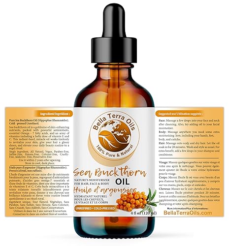 Miniatura 2 de Bella Terra Oils Aceite puro de espino cerval de mar  1 galón, mejora la apariencia del cabello y la piel, rico en nutrientes, no graso, de rápida