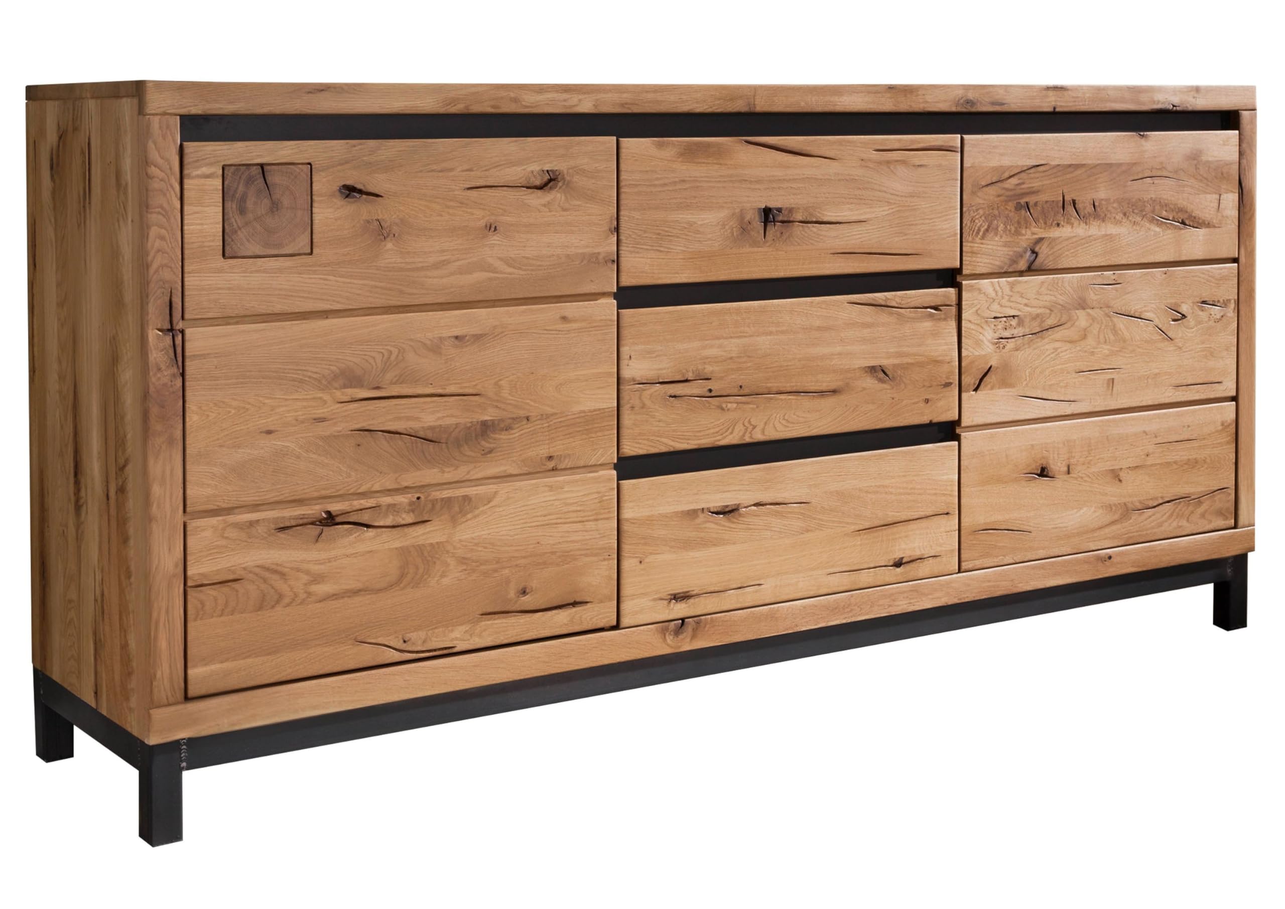 MASSIVMOEBEL24.DE Sideboard Wildeiche Natur geölt VILLANDERS #109