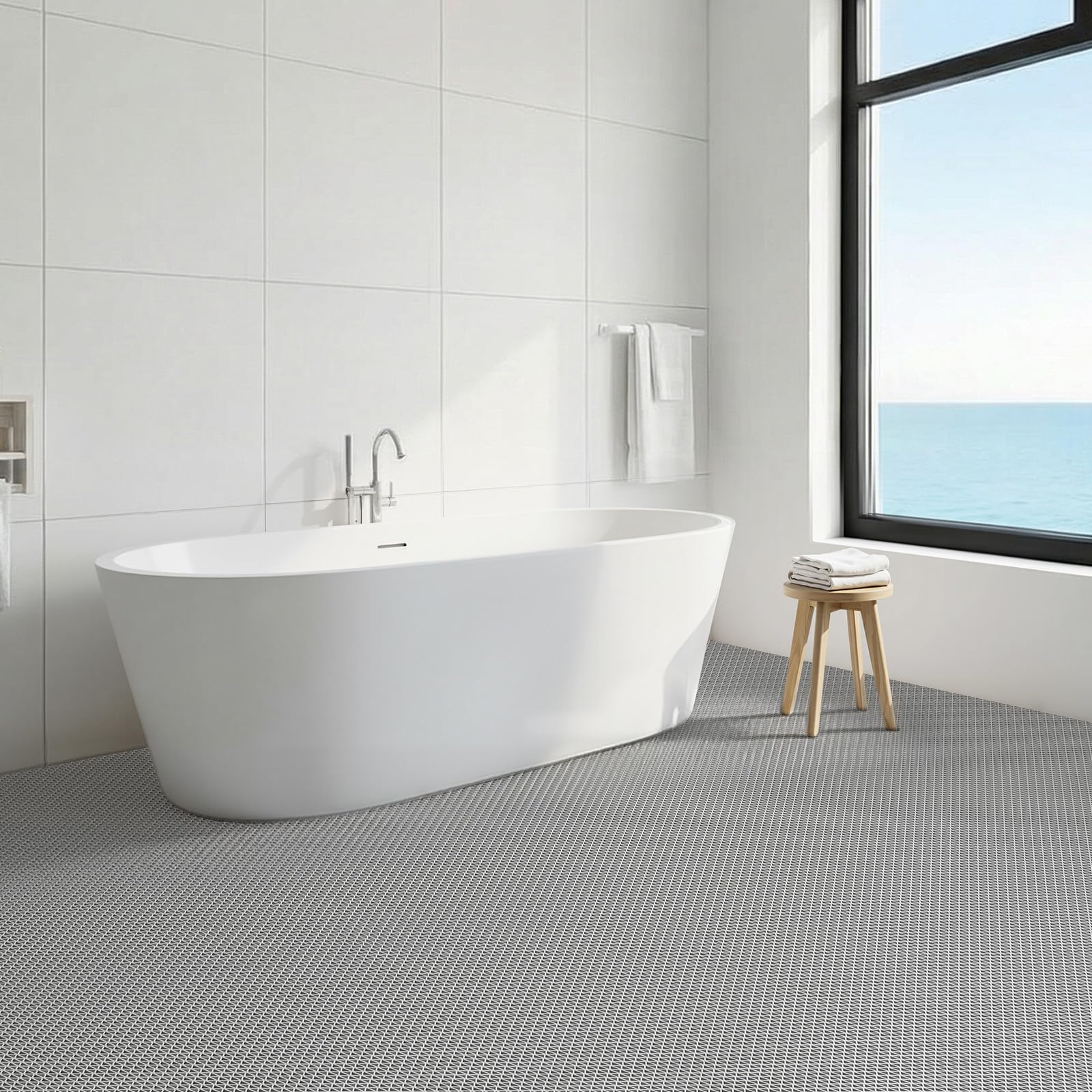 VEVOR Tapis de Drainage Antidérapant 90x300 cm, Caillebotis Piscine PVC, Revêtement Sol Zones Humides Restaurant Piscine Terrasse Salle de Bain