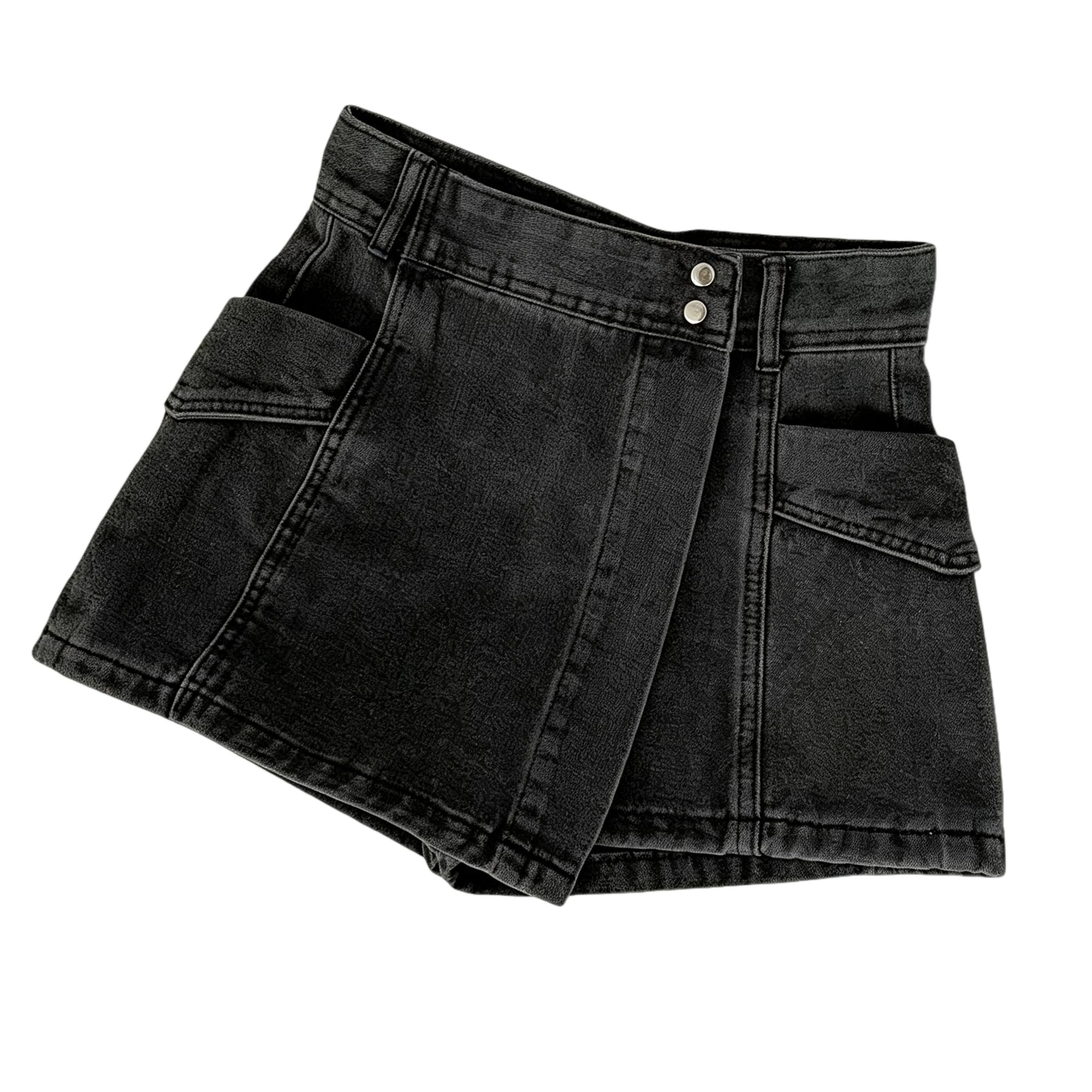 Shorts Jeans Donna Estate Alta Vita Denim Donne Sciolto Casual A Forma di Gonna Irregolare Moda Stile Strada Alta-Dark Blue-s
