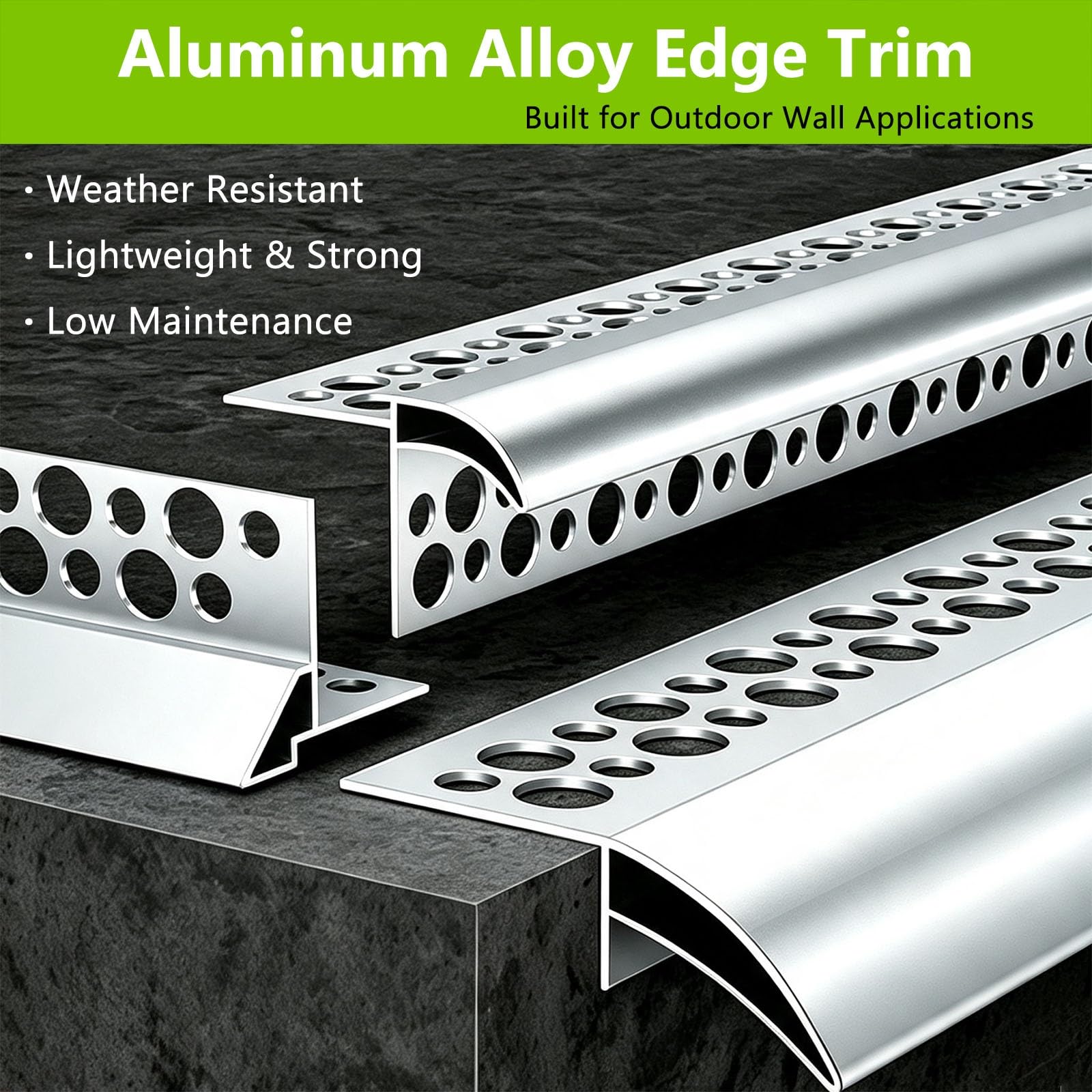 Eingebettet Außenwände Tropfkantenprofil Aluminium, Wetterfest