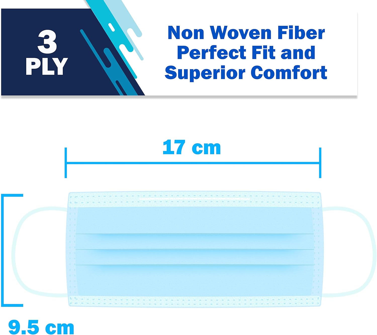 2000 Bulk Blue Disposable Face Masks Level 2 Non Woven Thick 3-Layers Breathable Facial Masks with Adjustable Earloop Mouth and Nose - Image 3