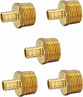 Vista 13 de EFIELD Pex - Juego de 2 adaptadores macho NPT de 1 pulgada x 1 pulgada de latón para engarzar, ASTM F1807, (PEX1807278-2PCS)