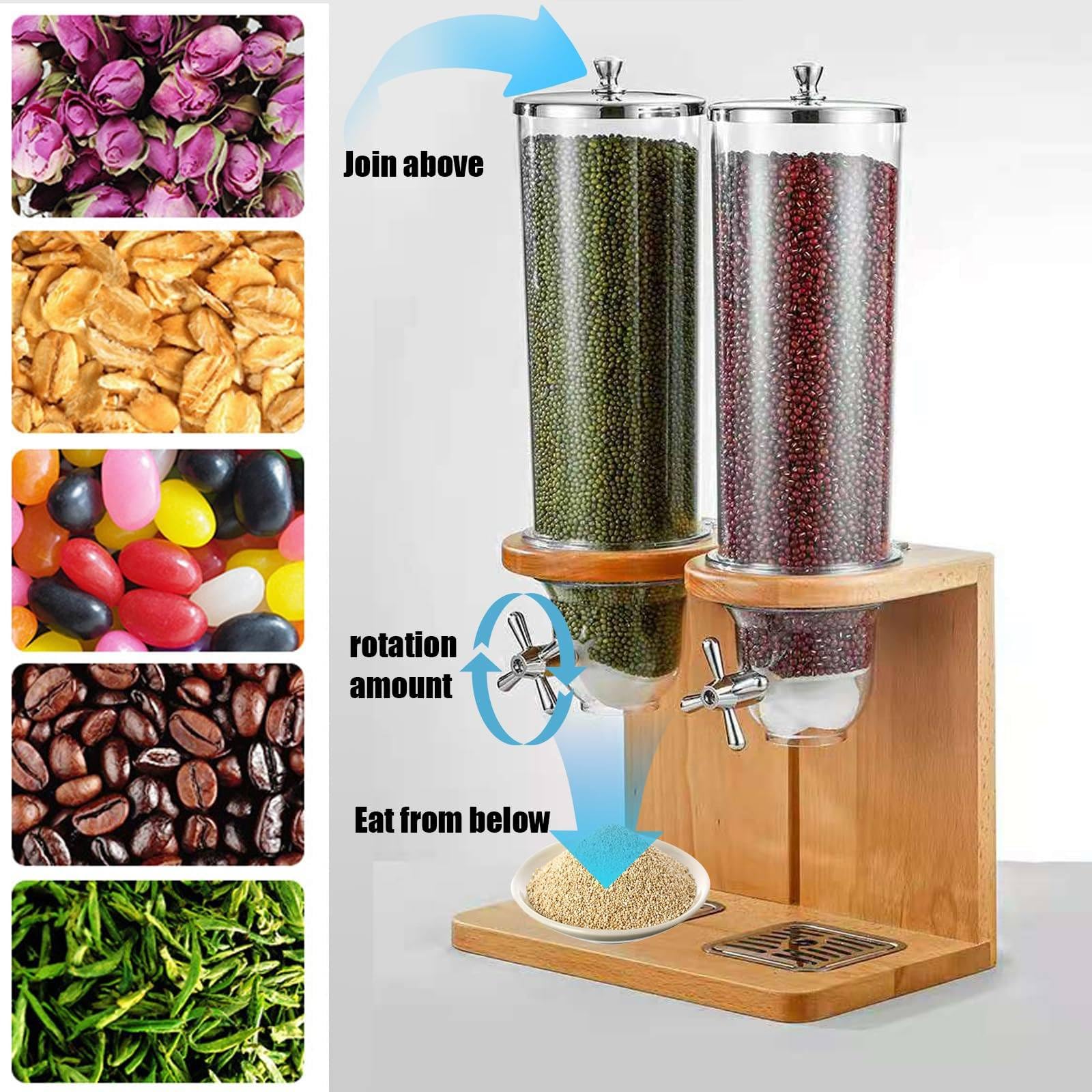 Distributore Di Cibo Secco, Distributore Di Cereali, Contenitore per Alimenti per Dispensa, Bancone Della Cucina, Organizzazione E Stoccaggio,4L