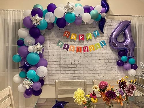Miniatura 7 de Globos morados del número 7, globos de Mylar de 40 pulgadas para celebraciones de fiestas y decoraciones de vacaciones