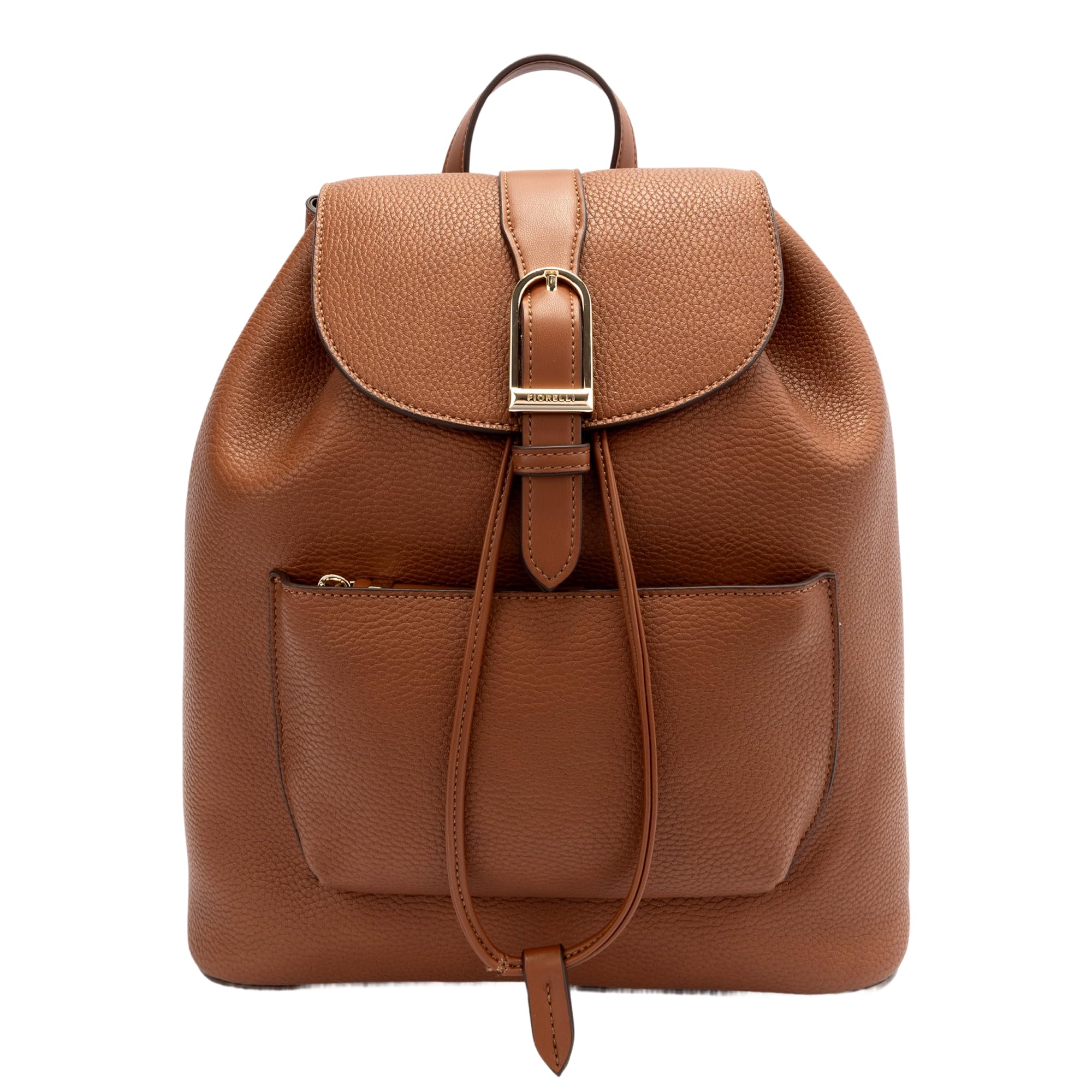 Fiorelli Women's Etta Buckle Backpack, Stylish Drawstring Closure Rucksack with Statement Buckle Detail, Faux Leather, Black