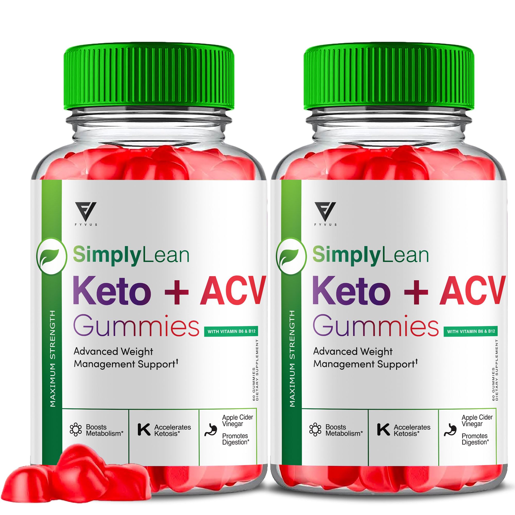 (2 Pack) Simply Lean Keto ACV Gummies, SimplyLean Apple Cider Vinegar Healthy Lifestyle Support Supplement, Simply Lean Advanced Strength Health and Wellness Multivitamin Formula (120 Gummies)