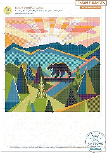 Miniatura 9 de Rocky Mountain National Park K465 Patrón de punto de cruz. Patrón impreso en el interior. Sin tela, hilos, agujas, aros. Patrón de bordado