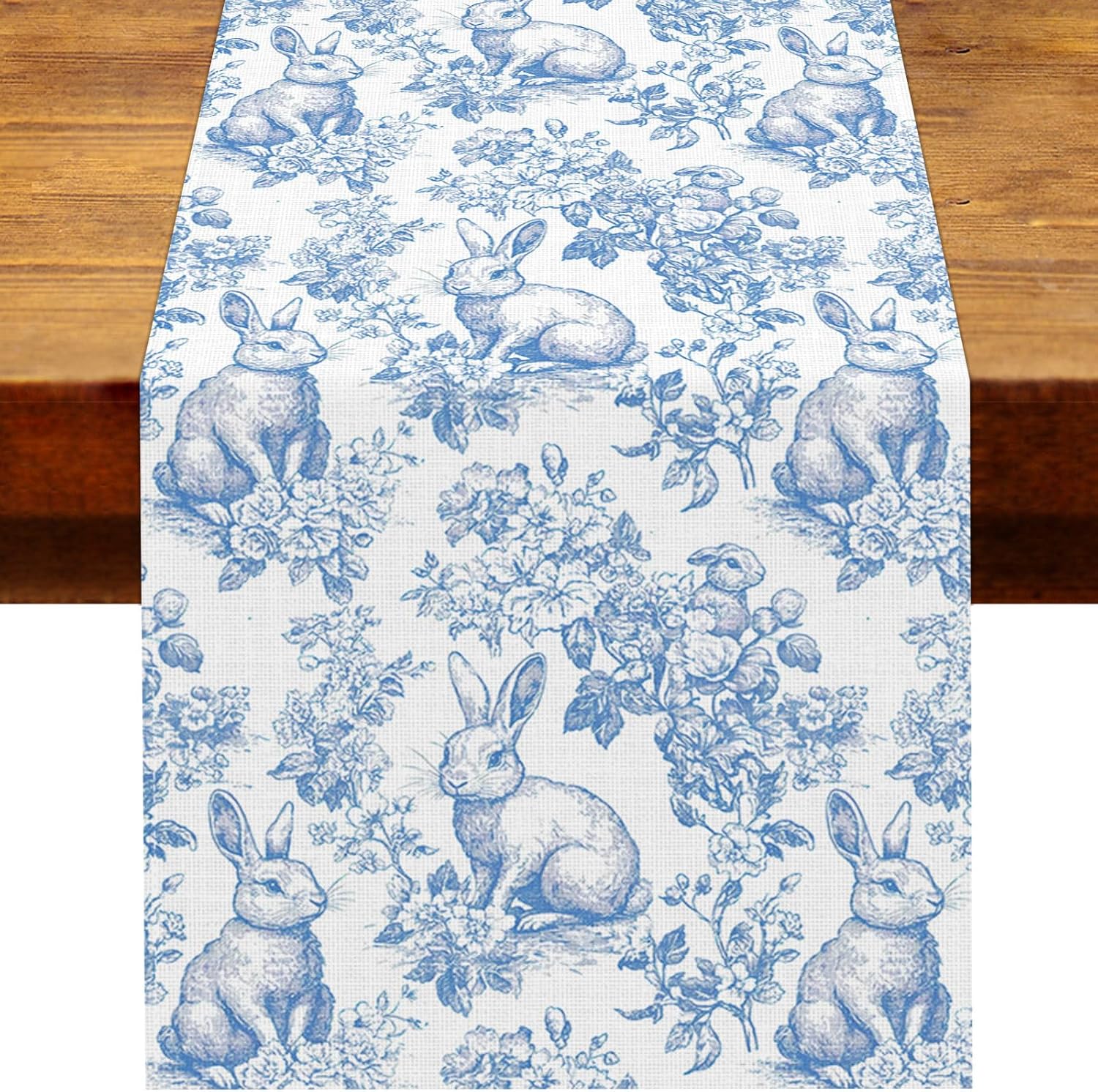 Spring Toile Blue Amazon.com: Heyfary Chinoiserie Easter Table Runner Toile de Jouy ...