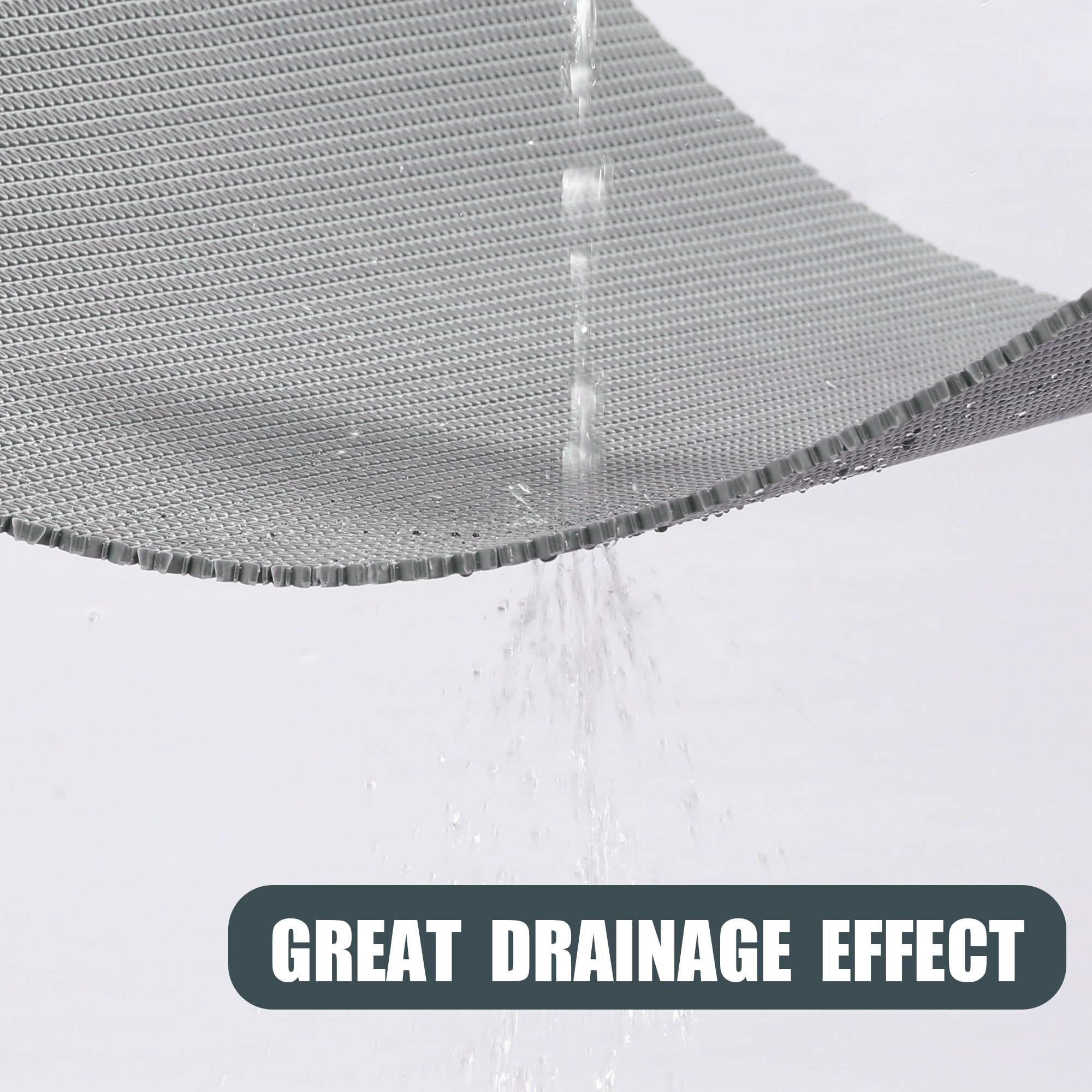 Alfombrilla de ducha extra grande de 47 x 32 pulgadas, alfombrilla antideslizante para bañera y ducha, alfombrilla de ducha de PVC de secado rápido para baño