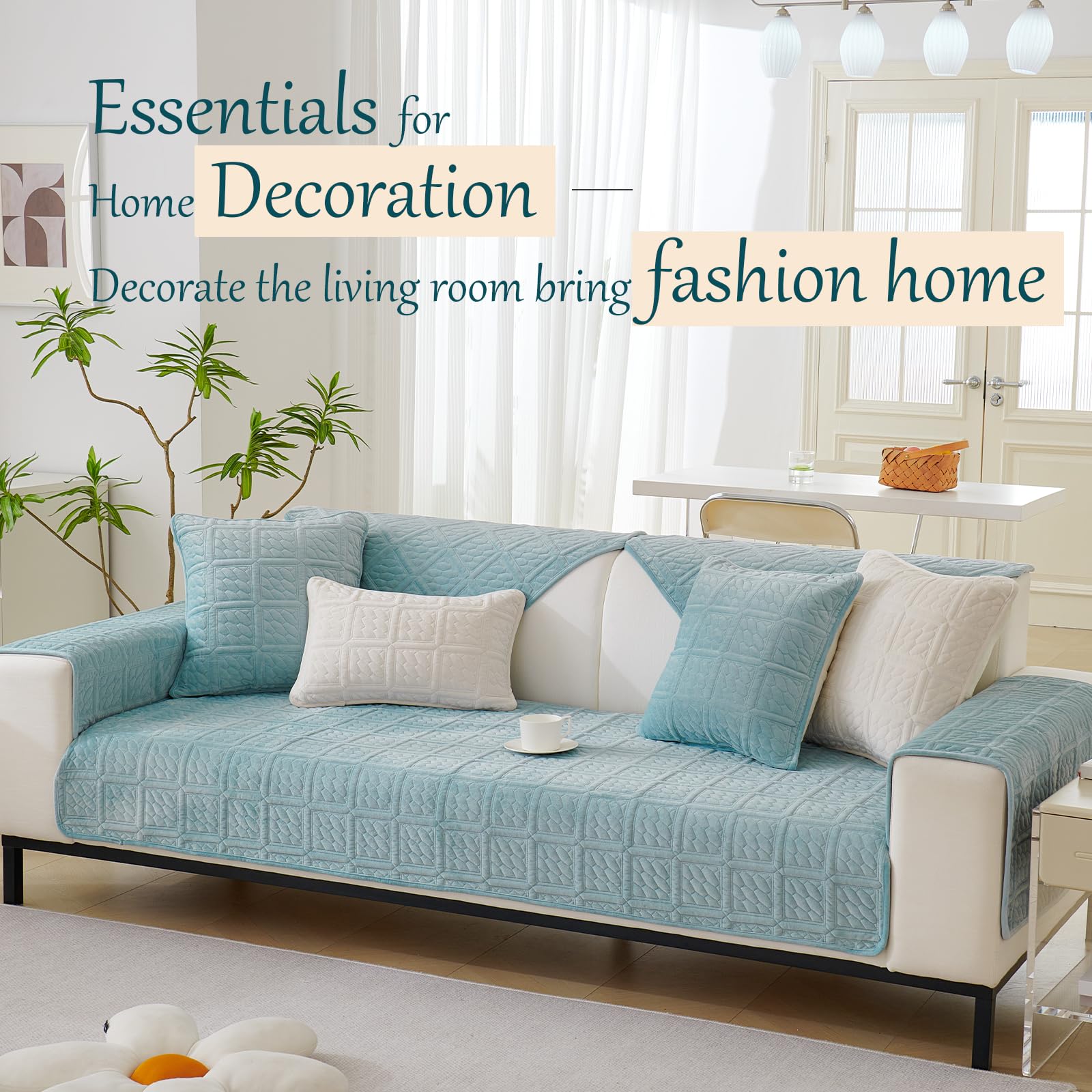 New Milk Velvet Soft Sofa Cover 1 2 3 Seater - Image 2