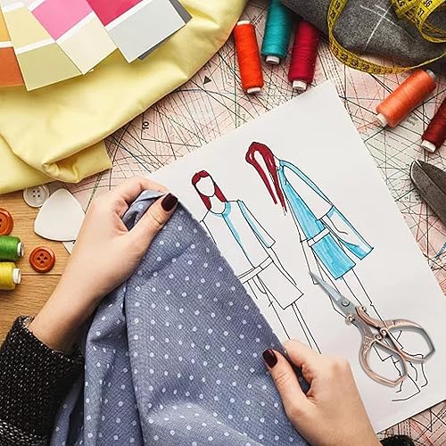 Miniatura 6 de yueton Tijeras de bordado de costura con mango de ángulo de esquina de plumaje vintage (cobre)