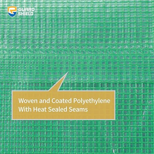 Miniatura 5 de GUARD SHIELD Lona verde transparente resistente de 12 x 12 pies, impermeable para invernaderos al aire libre, jardín, cubierta de polietileno,