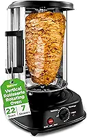 NutriChef - Forno rotativo vertical - Máquina de churrasqueira, máquina Shawarma e Kebab | Resistente a manchas, eficiência energética | Porta resistente ao calor | Inclui 7 espetos de kebab rack