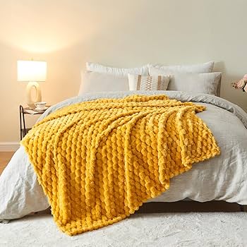 Amazon.com: NEWCOSPLAY Super Soft Throw Blanket Mustard