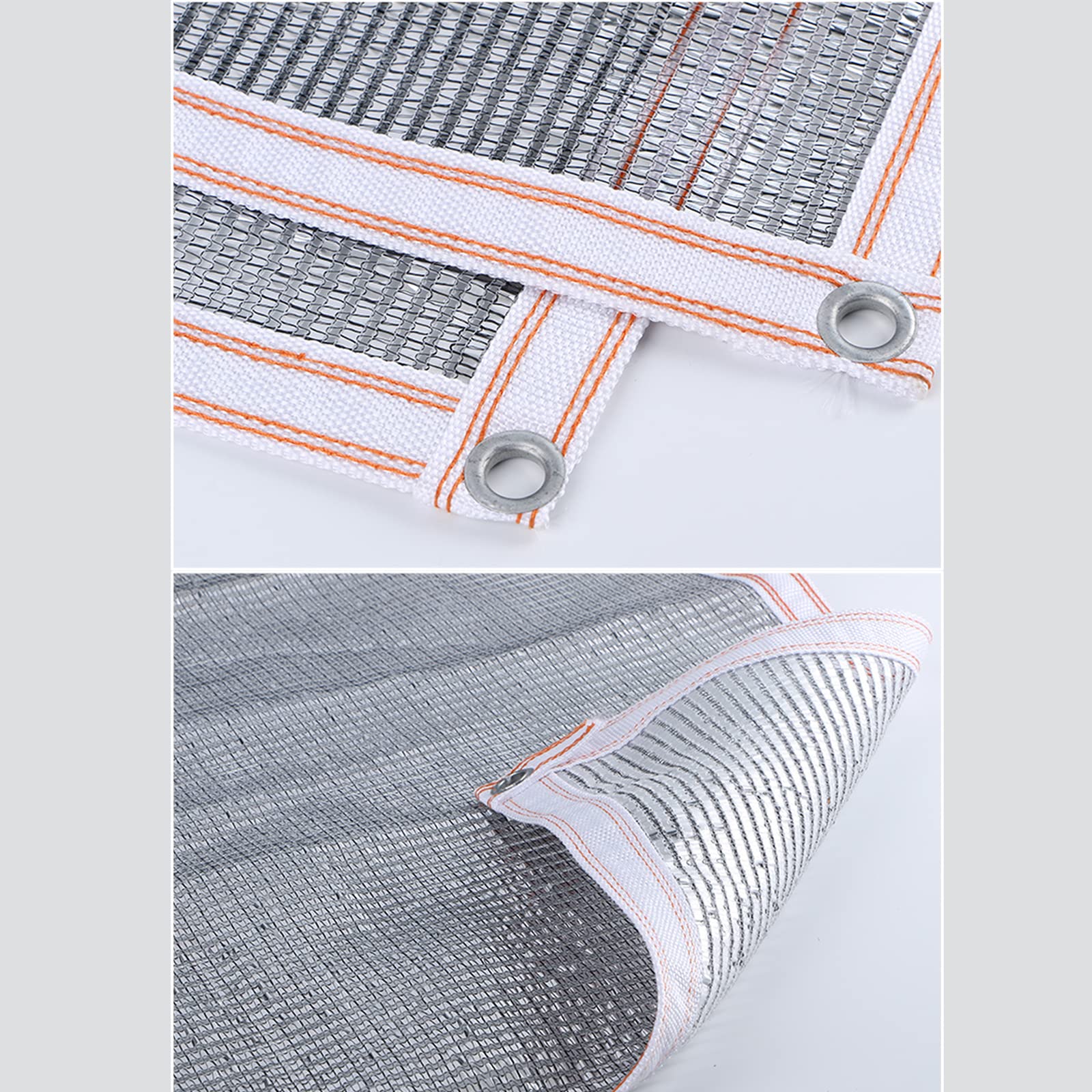 Malla de protección solar para balcón, invernadero, patio, coche, lámina de aluminio, 2 x 10 m