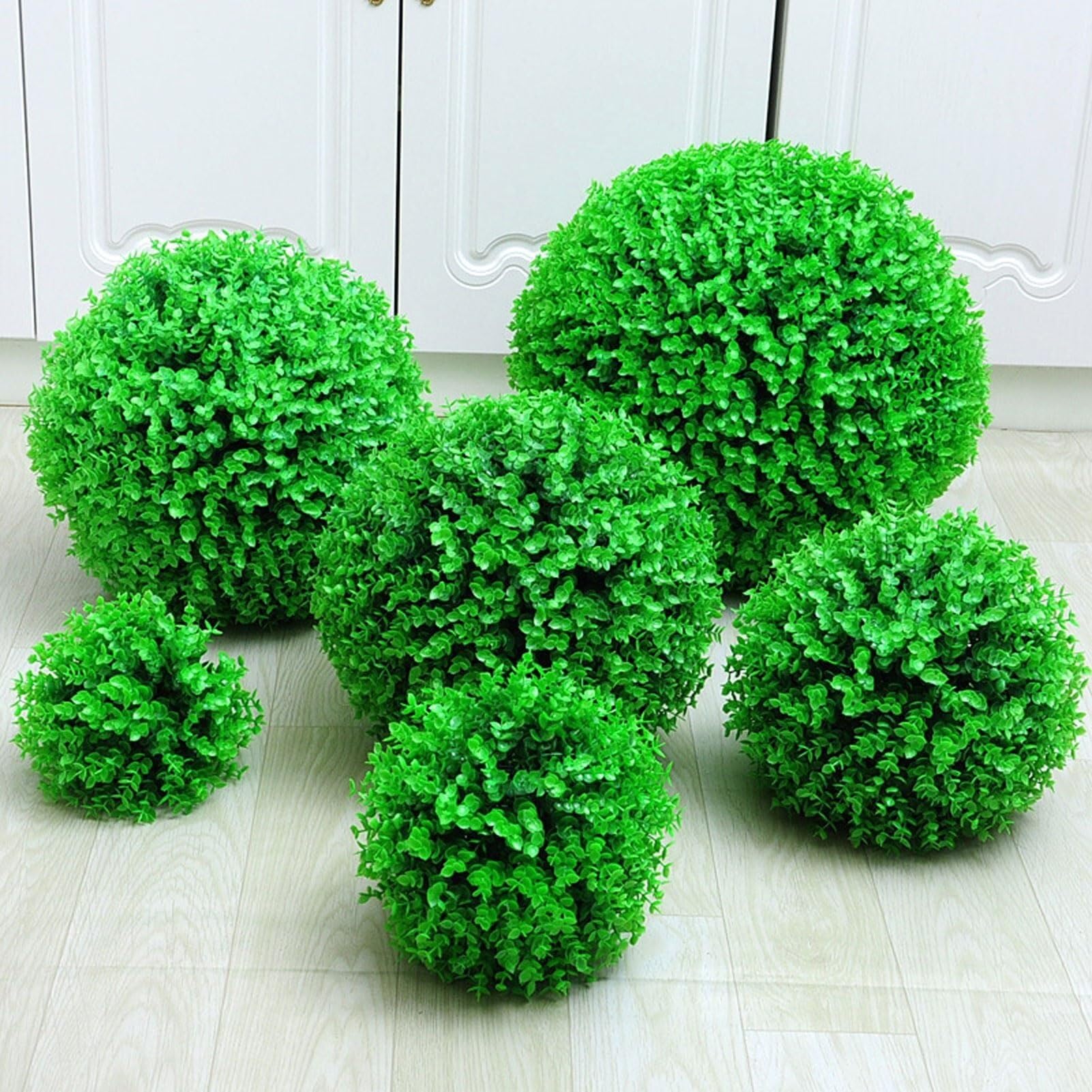 Ekran żywopłotu ze sztucznych roślin, Dekoracja zielonych z kwiatami i roślinami zielonymi sufitu domu Kula trawy Sztuczna wisząca kula topiary 20 cm Kulki sztucznej na zewnątrz (30 cm)(40cm)