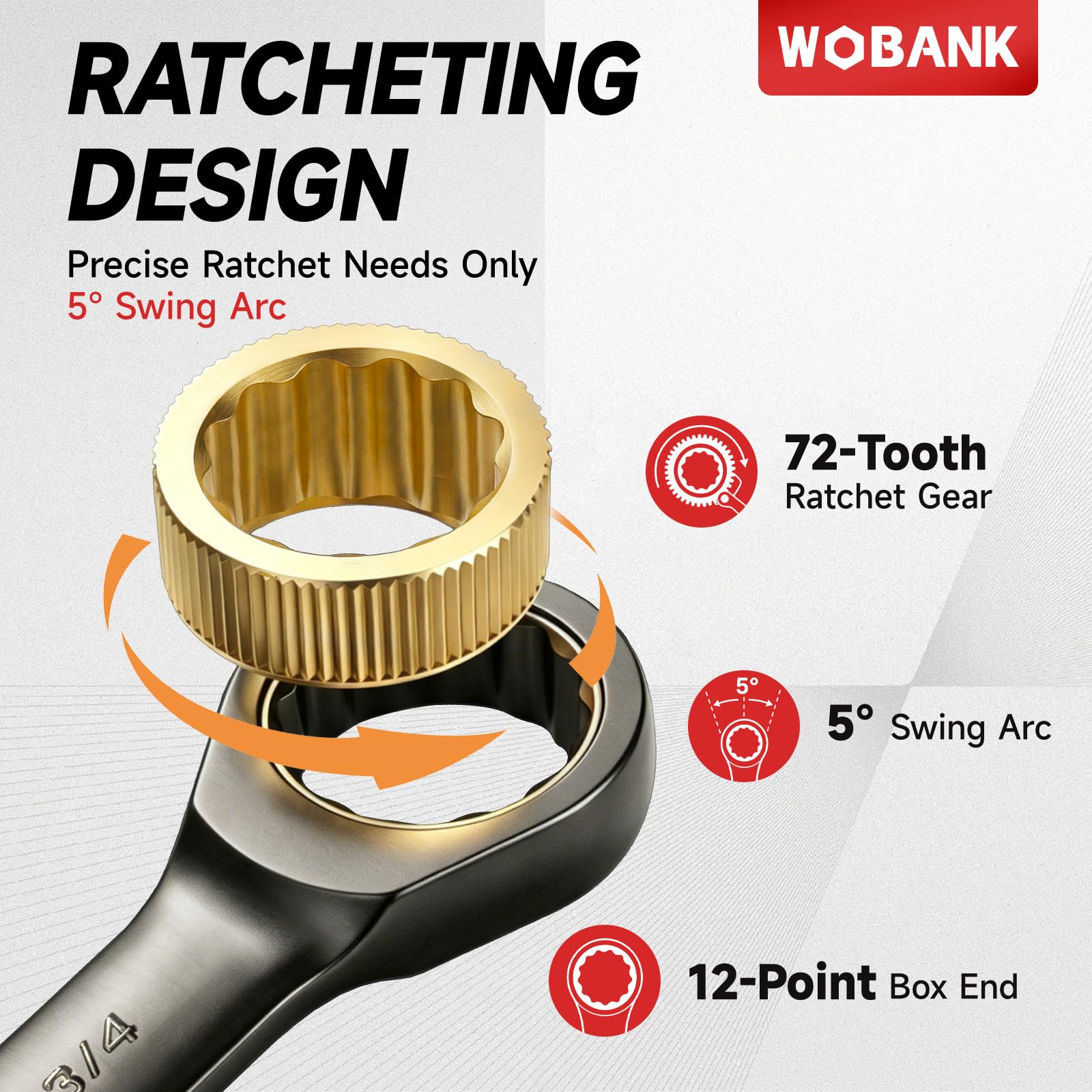 WOBANK 22-Piece Ratcheting Wrench Set -4