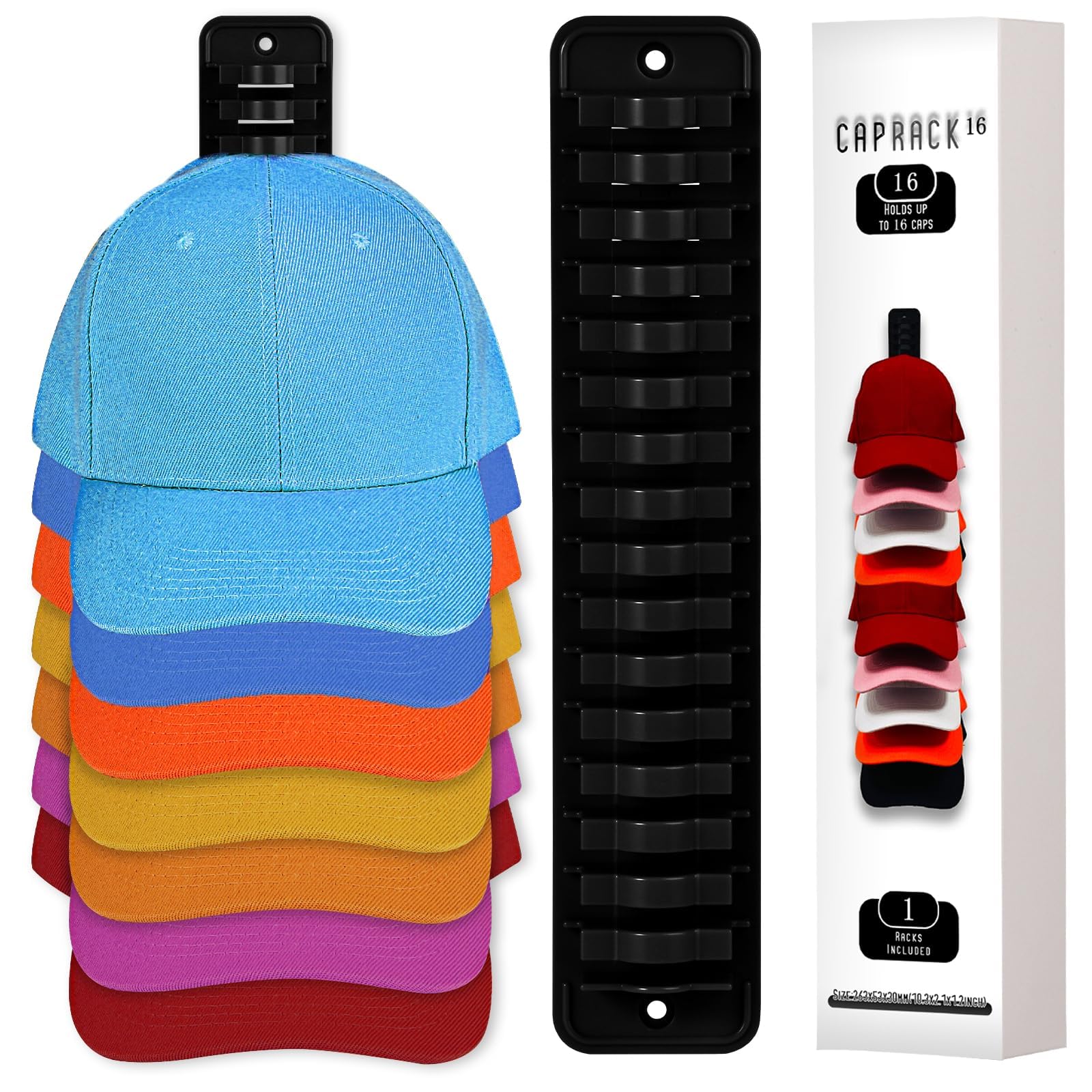 Organizer Per Cappelli Da Baseball - 2 Pezzi, Porta Cappelli Adesivo O A Vite, Per Fino A 16 Cappelli - Foto 5