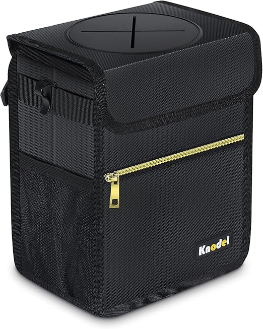 K KNODEL Car Trash Can with Lid, LeakProof Car Garbage Can