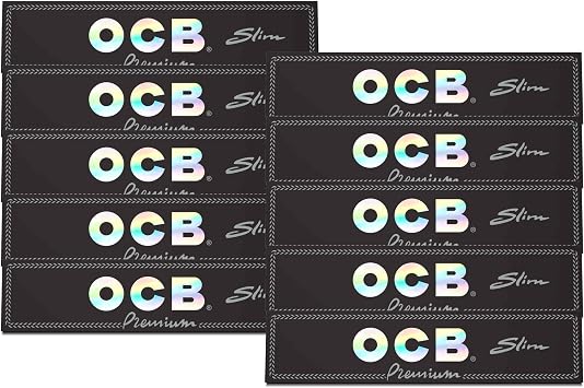 OCB - Premium King Slim Size Rolling Papers - 10 Booklets with 32 Leaves per Booklet