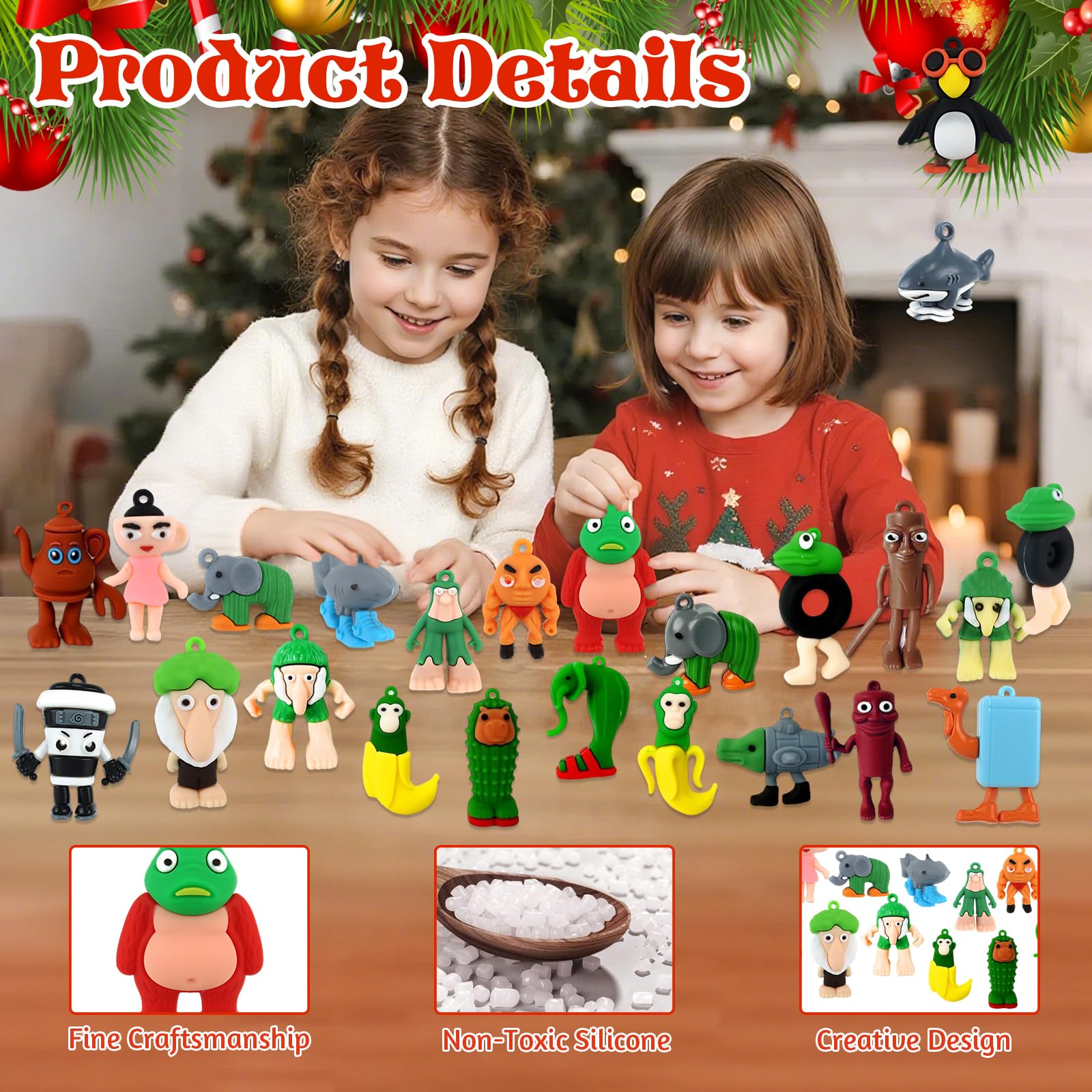 24PCS Italian Brainrot Action Figures Set,Tung Tung Tung Sahur Figures,Funny Collectible Figures,Creative Shark,Monkey and More Toys,Funny Collectible Desk Toy Gifts for Fans,Colleagues,Friends - Image 2