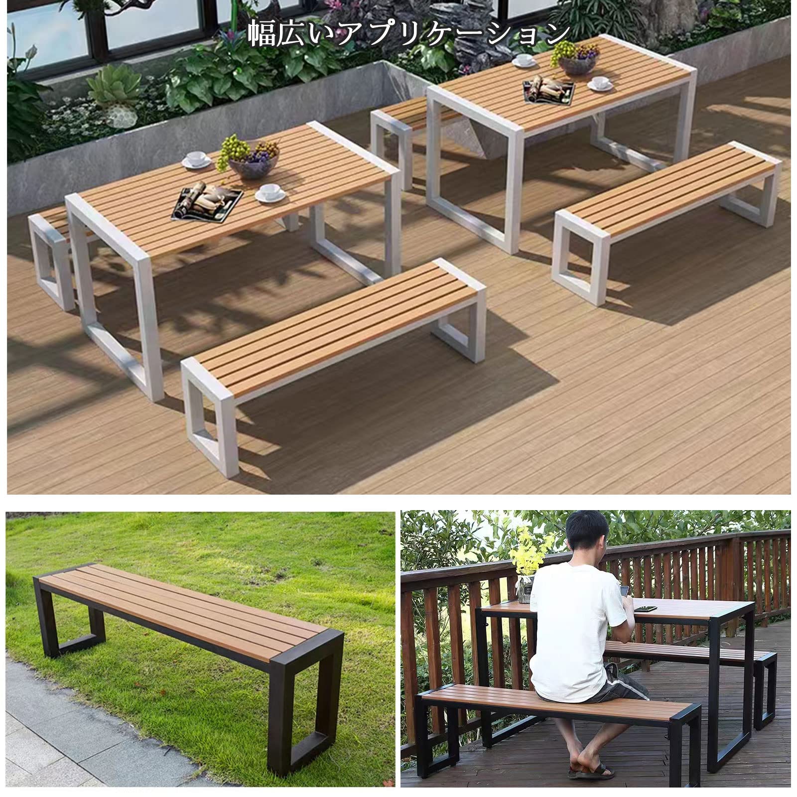 Amazon.co.jp: FVTVHEV ガーデンテーブルセット 3点セット 屋外