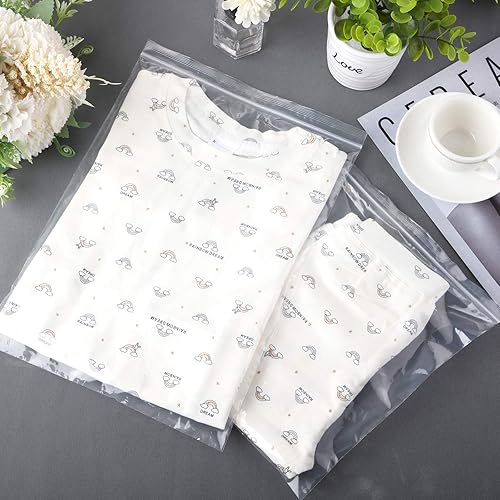 Miniatura 6 de Paquete de 100 bolsas de almacenamiento transparentes con cierre de 4 tamaños, bolsas de plástico de polietileno de 2 mil, cierre resellable para