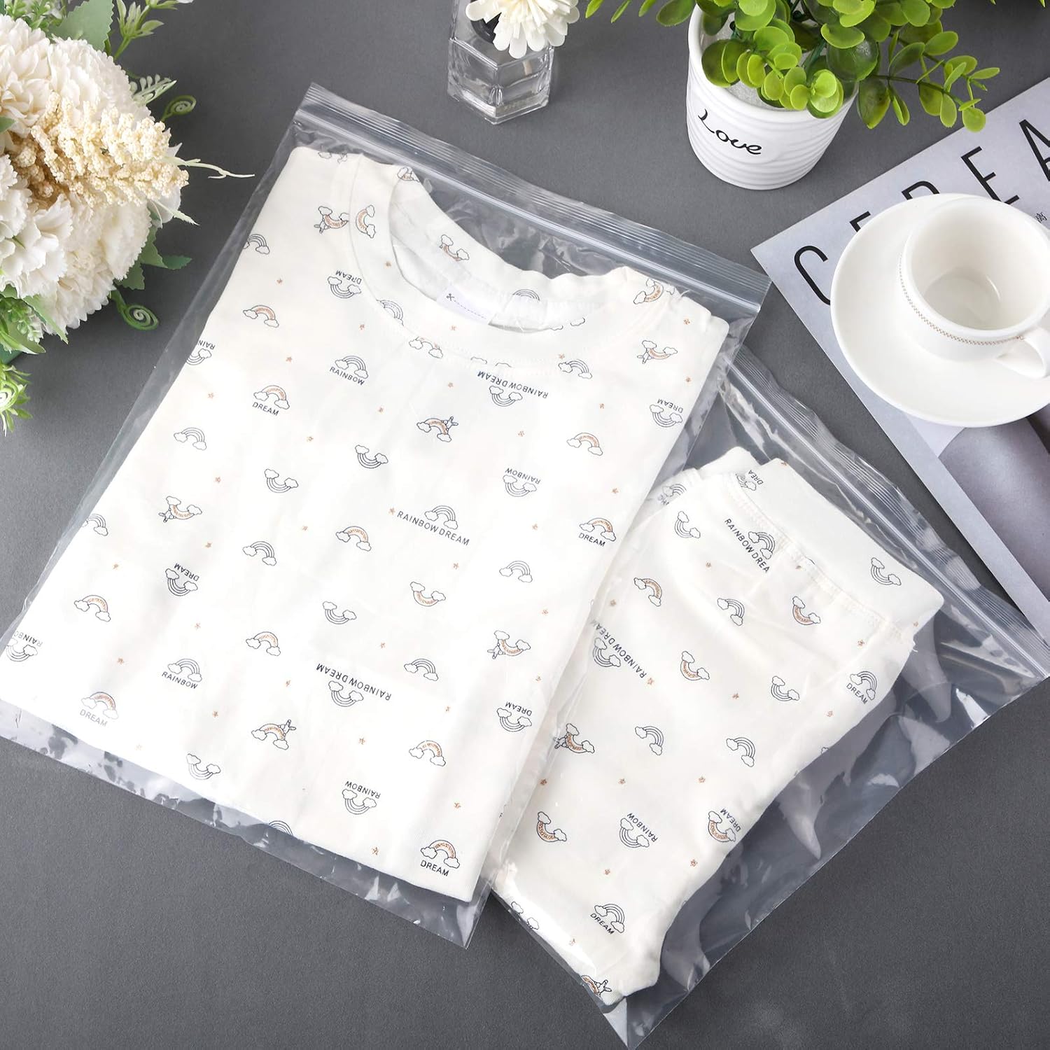 Buy 4 Sizes 100 Pieces Clear Reclosable Zip Plastic Poly Bags Resealable Lock Seal Zipper For Photo Snacks Bead Coins Crafts Seeds Jewelry 5 X 3 In 7 X 5 In 10 X