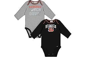 Gerber Unisex Baby NFL Team 2 Pack Long Sleeve Onesie Bodysuit