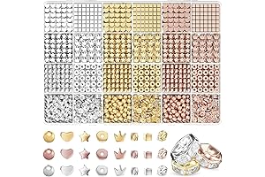 Gold Beads Kit for DIY Bracelets with Rhinestones
