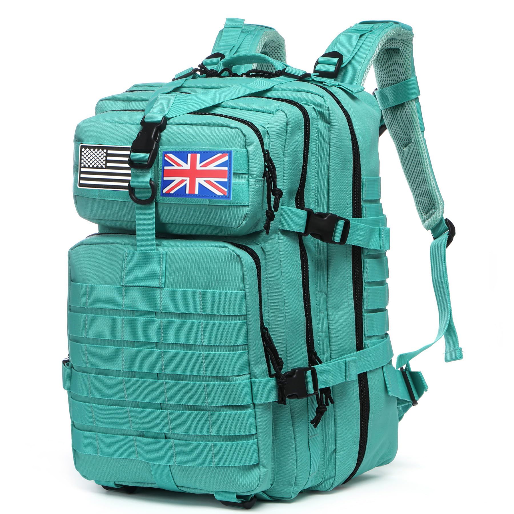 Thuram 50L Durable Nylon Waterproof Fishing Hunting Backpack Outdoor Military Rucksacks Tactical Sports Camping Hiking Bags (Cyan) โ image 1