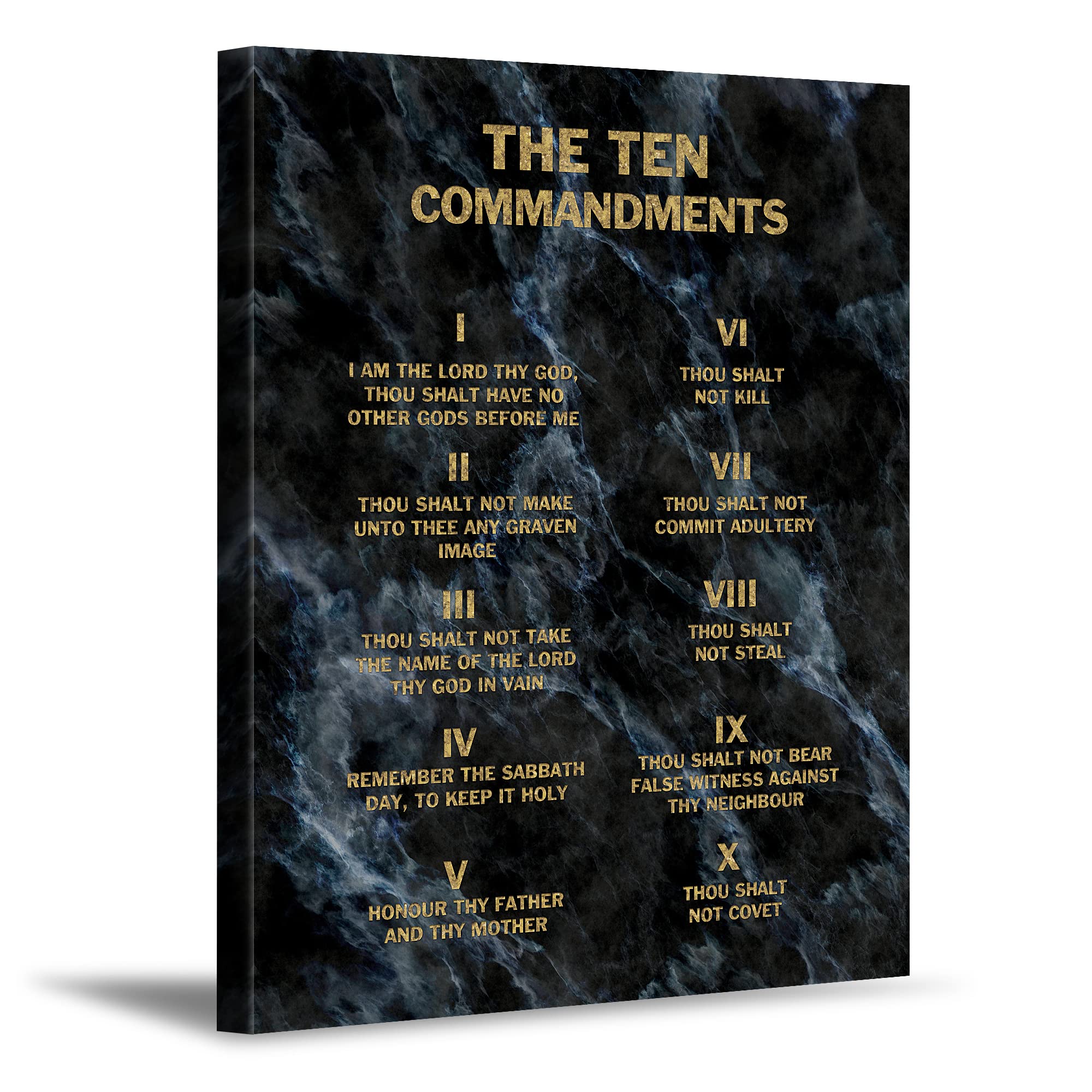 Amazon.com: CP CANVASPATH The Ten Commandments(Black Texture) Giclee ...