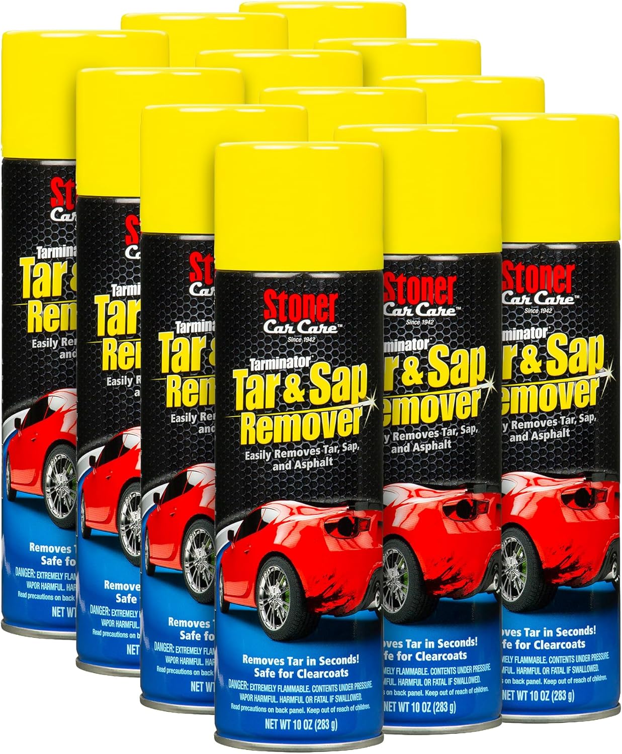 Stoner Car Care 91154-12PK Tarminator Tar, Sap, and Asphalt Remover – Fast Acting Tar and Sap Remover for Cars – Clear Coat Safe Auto Cleaner for Paint, Chrome and Wheels – 10 oz (Pack of 12)