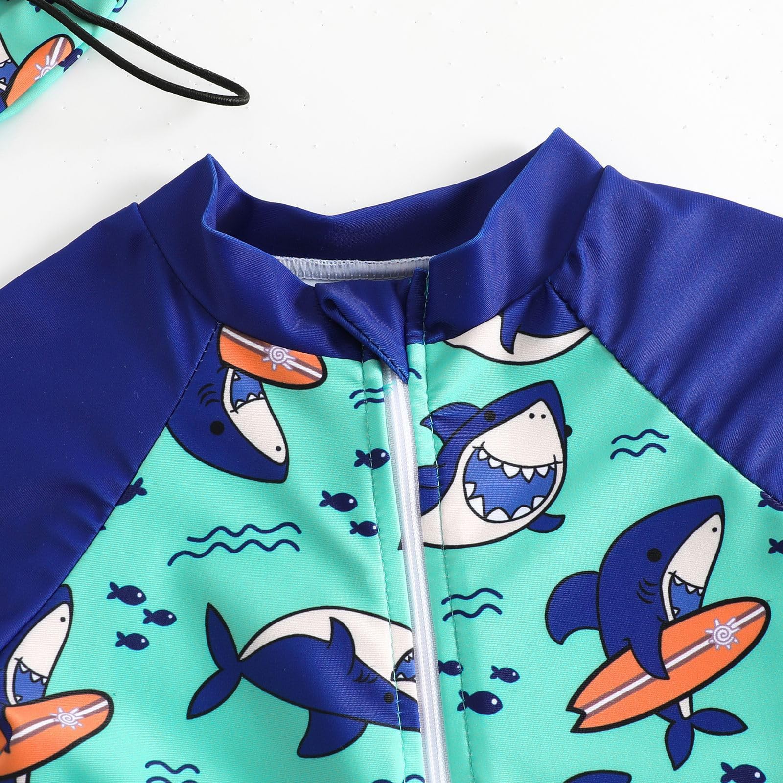 Generisch Pantalones cortos de playa para niños de manga larga y bañador con protección UV 50+