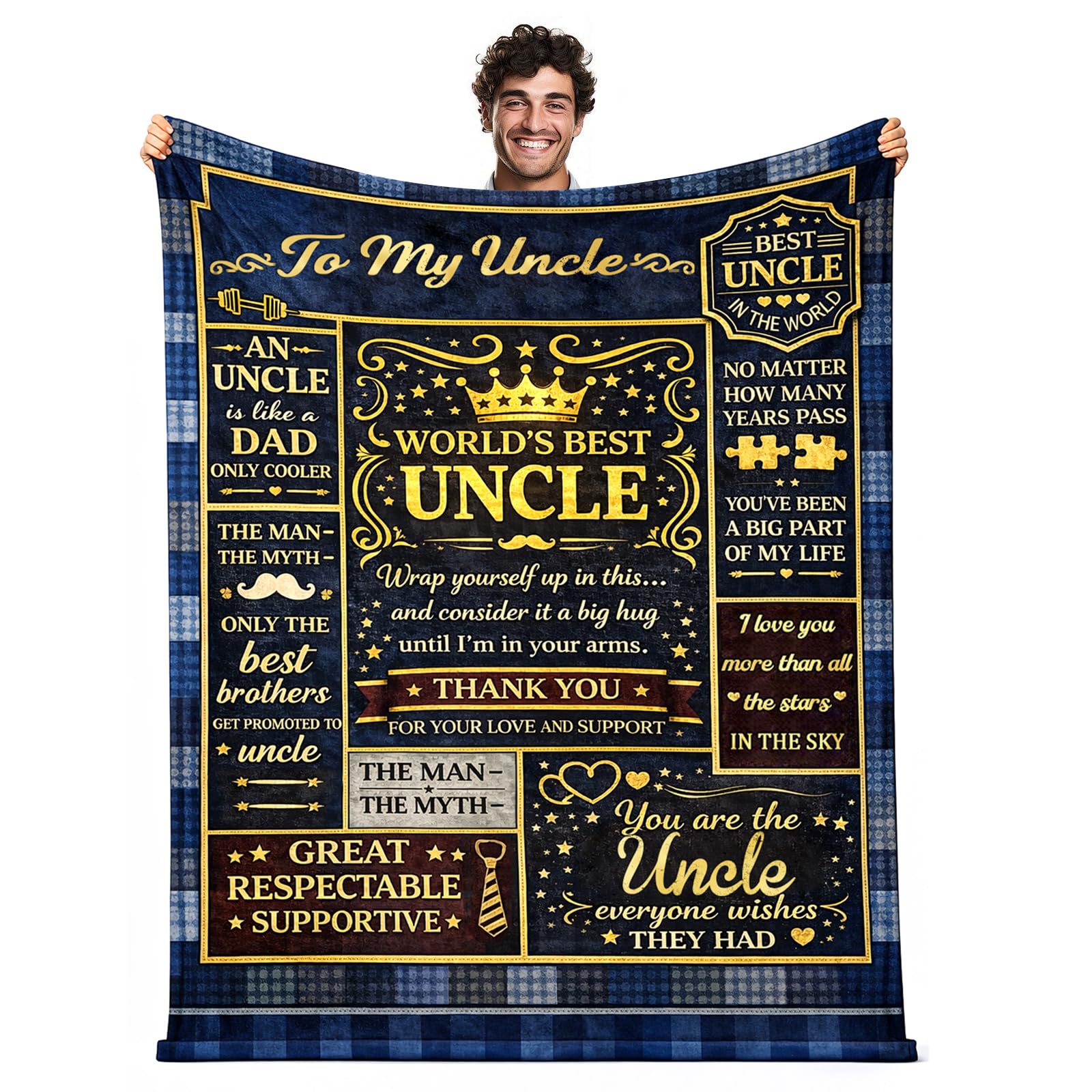 Simdao Uncle Gifts, 60 * 50In Flannel Blanket, Gift For S From Niece/Nephew, Best Gift For Birthday, Christmas, Thanksgiving