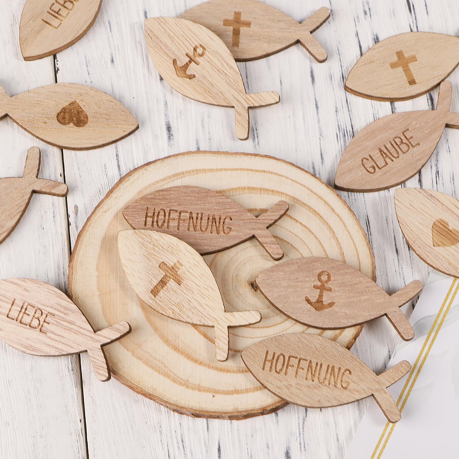 180-teiliges Holz-Konfetti Set Für Taufe – 9 Motive, Wiederverwendbar, Tischdeko