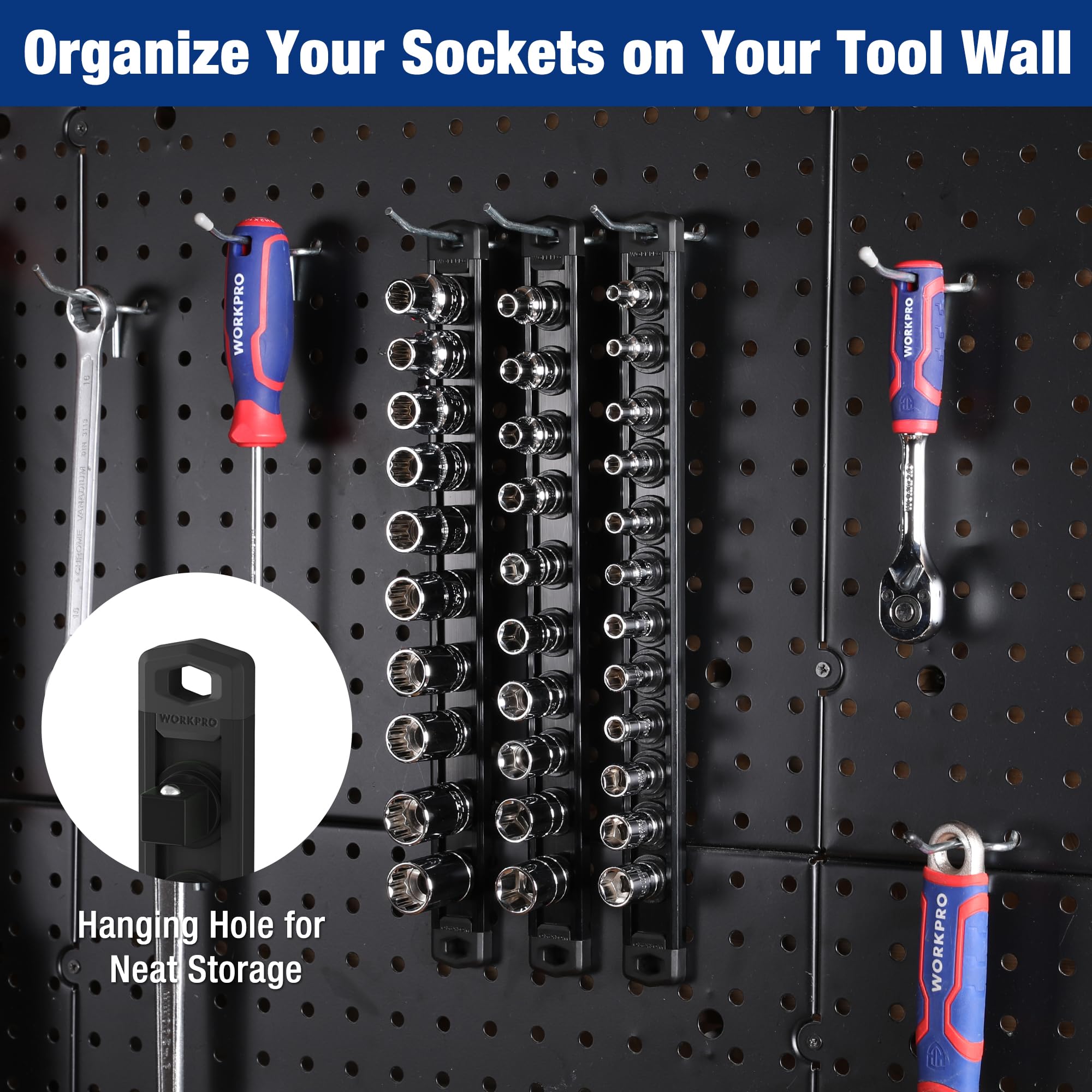Amazon.com: WORKPRO Magnetic Socket Organizer, Heavy Duty 1/2-Inch