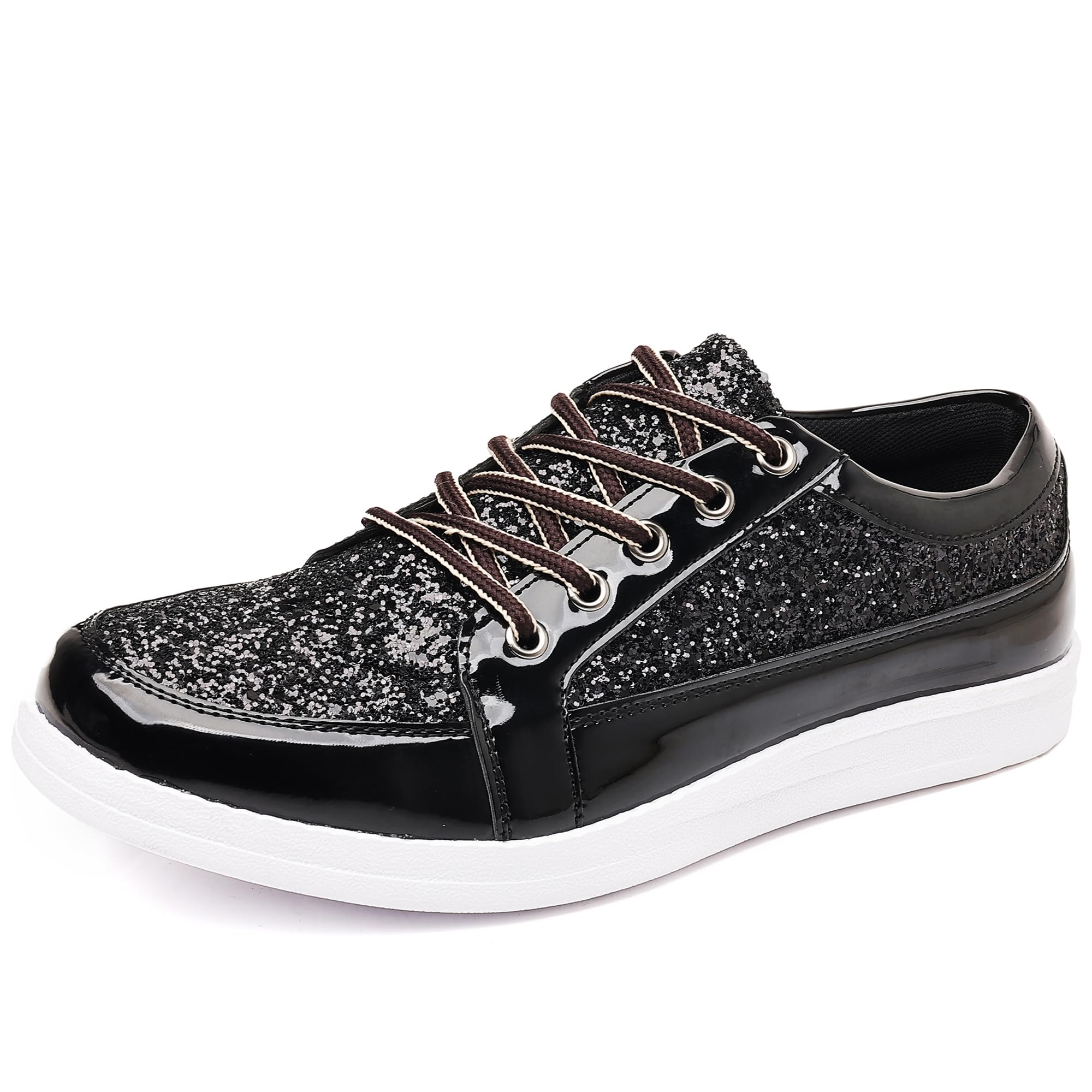 Trsorini Mens Glitter Shoes Sparkly Sneakers Fashion Bling Sequin Shiny Comfort Men Shoes